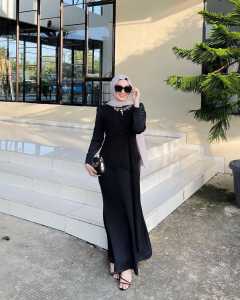 Gevira Slim Dress Velvet Mix Ceruty Gamis Wanita Terbaru 2024 Viral Dress Kondangan Wanita Elegan