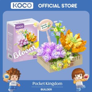 CNY Sales | KOCO Preserved Fresh Flower Tulip 295pcs (KC02087) Micro Mini Building Brick Set | Blessings Of Succulents