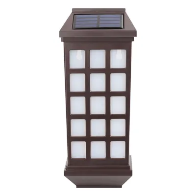 Vimite LED Vintage Solar Wall Lights Outdoor Waterproof Automatic Sensor Garden Decorative Light House Fence Lamp for House Yard Courtyard Villa Balcony Gate Warm White太阳能户外壁灯
