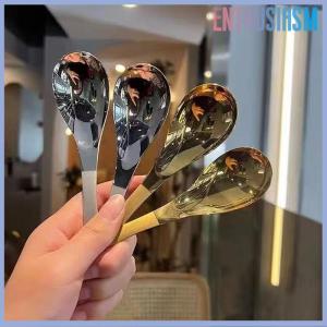 【Enthusiasm】🌟🌟【Hot Sale】🎈 ช้อนซุปสแตนเลสเครื่องใช้บนโต๊ะอาหารอุปกรณ์บนโต๊ะอาหารขัดเงากระจกสีเงินความจุทัพพีใช้ในครัว