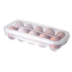 YUNAFIN with Lid Egg Storage Box Transparent Fresh Preservation Fridge Egg Organizer Quality 10/18 Grid Egg Drop Rack Kitchen