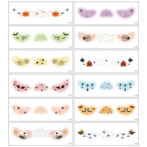 สติ๊กเกอร์หน้า งานเทศกาล แต่งหน้าธีม วันฮาโลวีน ตกแต่ง น่ารักและน่าสนใจ ผู้ใหญ่