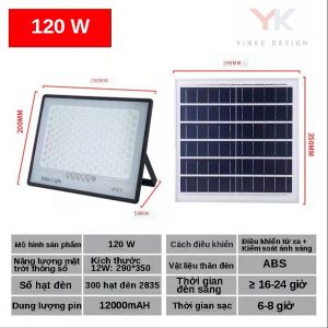 【Chuyển phát nhanh】Đèn LED chiếu sáng 100W den nang luong mat troi đen năng lượng mat troi đèn năng lượng mặt trời