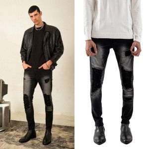 YOJUZ - Biker Patch Iron Pearl (Celana Panjang Jeans) (Skinny Jeans)