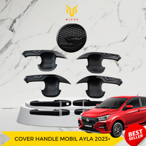Paket Cover handle dan tank all new Ayla 2023 2024 elegant hitam doff