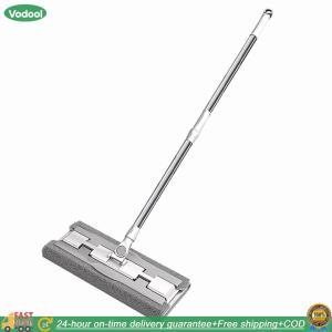 【24 hours Flash Delivery】Floor Telescopic Mop with Telescopic Handle Rotating Flat Mop with Mop Pads & Scraper for All Home/Bathroom/Office