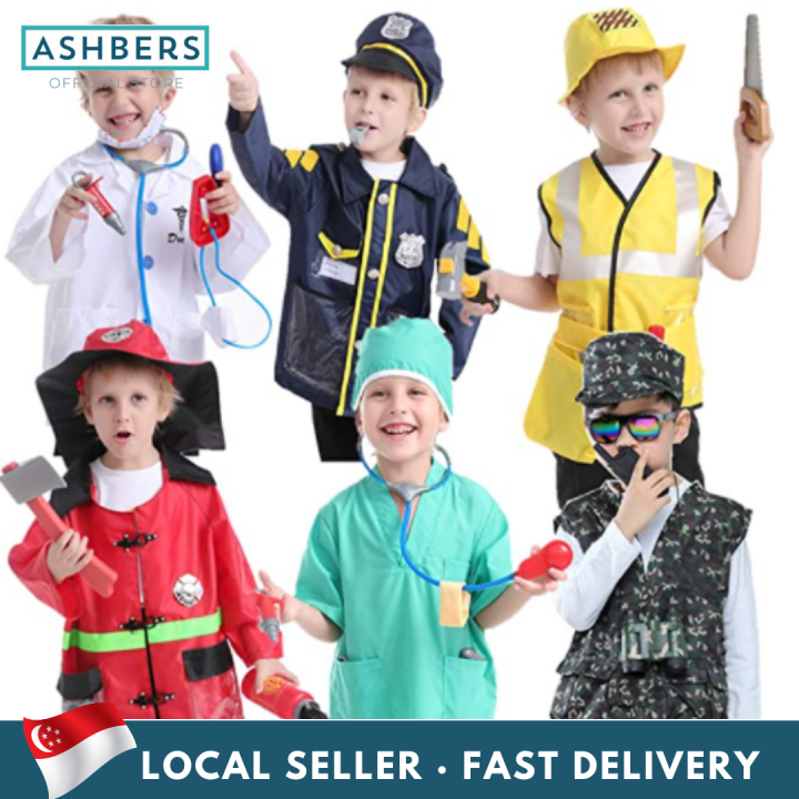 IBAKOM Baby Boy Costume Set - Pirate Astronaut Firefighter Suspenders & Pants Dress Up Outfit