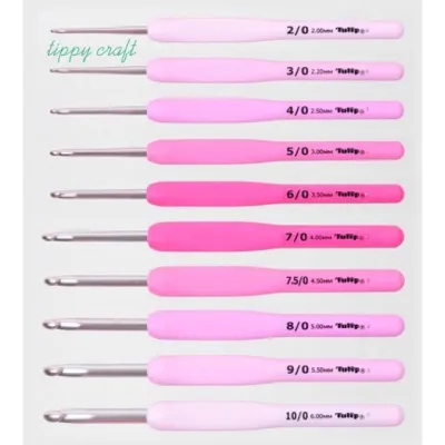 Tulip Etimo rose ด้ามชมพู เข็มโครเชต์แท้ made in japan (ราคาต่อด้าม)