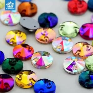 Crystal Glass Rhinestone Sew-On Buttons DIY Garment Jewelry Craft Decorative Accessories Hiasan Rumah Bilik Aksesori Jahitan Manik