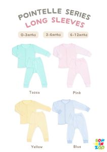 Setelan Piyama Bayi Lengan Panjang Kancing Depan Baby Pointel Bonbinzo