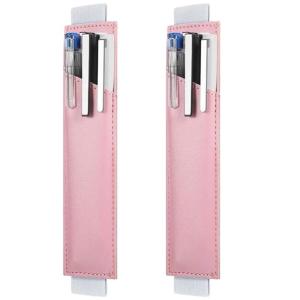 2ชิ้นกระเป๋าหนังใส่ดินสอที่วางปากกายางยืดปรับได้สำหรับปากกาโน้ตบุ๊กที่ใส่ปากกาดินสอ