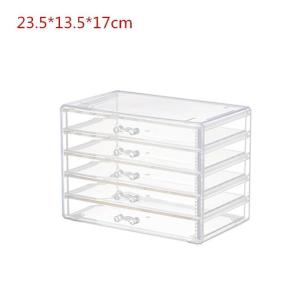 ShopclassyHome Multifunctional Lipstick Storage Box Desktop Makeup Drawer Organizer Lip Gloss Eyeshadow Makeup Transparent Dustproof Storage