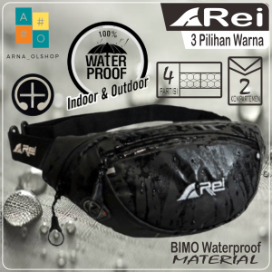 Tas Selempang A REI Pria Waterproof Waist Bag Hezel Pria Anti Air Anti Sobek