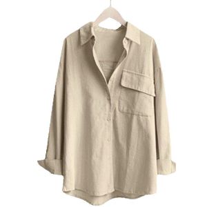 Yurane Shirt Top Atasan Kemeja Linen Oversize Wanita Dewasa Fashion Remaja Basic Casual Lengan Kekinian Matt Linen Rami Premium