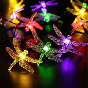 Lampu Hias Led Bentuk Capung Solar Panel String Lights Dragonfly Solar Panel IP65 8 Modes Yushiled - M088 / Lampu hias dinding tirai gorden pohon natal kreasi sendiri serbaguna / lampu hias rumah ruang tamu kamar tidur / Lampu hias dekorasi acara pesta