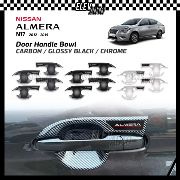 Nissan Almera N17 2012-2019 Door Handle Bowl Cover Trim Chrome Carbon ...