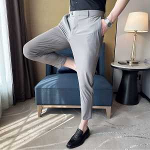 Celana pria Ankle pants dewasa slimfit model terbaru bahan elastis hitam