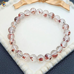 Collection Grade Rare Petrified Strawberry Garnet Stone Bracelet