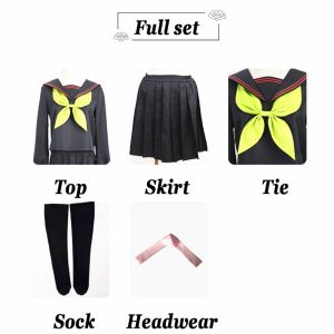 Kamado Nezuko Cosplay Japanese School Girls Uniform Sailor Uniform Anime Demon Slayer Cosplay Costumes for Women