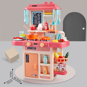 Kids Play Kitchen with Realistic Lights & Sounds Simulation of Spray Play Sink with Running Water Kitchen Accessories Set for Boys and Girls Kitchen Cooking Set for Kids