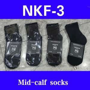 BurSon　Medium/Long High-grade Black/White Cotton Socks