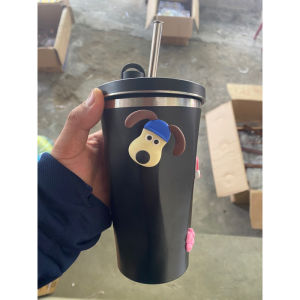 Ly cốc giữ nhiệt Hottrend thể tích 600ml tặng kèm sticker nổi + ống hút đa công năng sử dụng - Ly giữ nhiệt hottrend