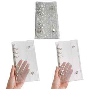 6 Rings PVC Binder Cover Water Resistant 6 Hole Punched Folder Covers 6 Holes Photo Album Covers 3.94x7.76inch