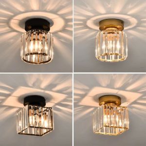 【Free Bulb 】Tricolor Led Ceiling Light nordic crystal light ceiling crystal Chandelier Ceiling Light Ceiling light Square round lantern lantern shape crystal lamp shade crystal lamp dining room chandelier ceiling light for aisle corridor porch balcony