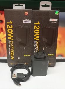 Charger RLM 13 120W SuperDart Power Adapter Full Black Support Fast Charging