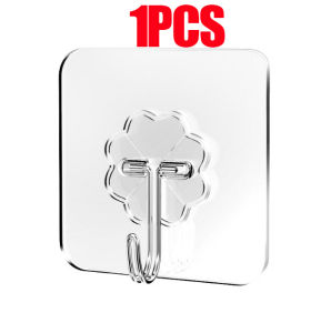 10pcs Punch-free Traceless Adhesive Hooks for Bathroom Transparent Wall-mounted Adhesive Hooks for Wall Door and Toilet Self-adhesive Hooks