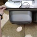 1 hole kitchen sink, cheap in Korea, with drainage font. 