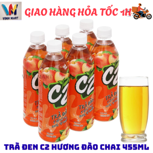 C2 Trà Đen Vị Đào 1 Lốc 6 Chai 455 Ml