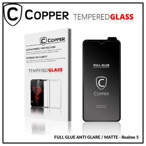 Realme 5 - COPPER Tempered Glass Full Glue Anti Glare - Matte
