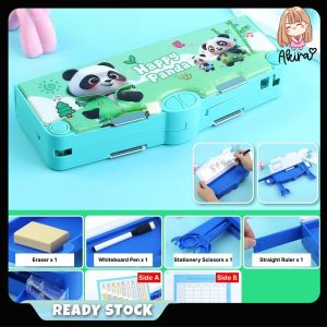 Cute Sanrio Pencil Case 双面密码款 & 双面磁扣款 Kuromi Melody Cinnamoroll Panda Large Capacity Cartoon Stationery Box Kotak Pensil Pelajar 学生文具盒