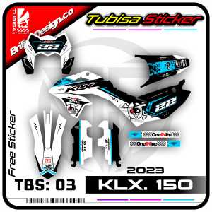 Sticker Striping Kawasaki KLX 150 2023 - Stiker Striping Variasi KLX 150 2023. TBS.SF.03