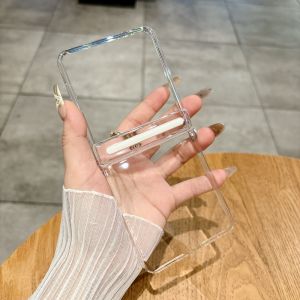 Luxury Transparent Acrylic Case for Samsung Galaxy Z Flip 7 6 5 4 3 8 flip7 ZFlip Magnetic Clear Hard Shockproof Hinge Cover