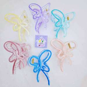 Kẹp tóc nữ hàn quốc cute phụ kiện bé gái gắp tóc kẹp càng cua cào bướm trong 2 lớp màu thanh lịch - thương hiệu Vợ Chồng Tôi