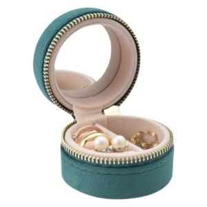 Elegant Round Flocking Travel Box Organizers With Compartments Designs Accessory for Trendy Women Daily Use