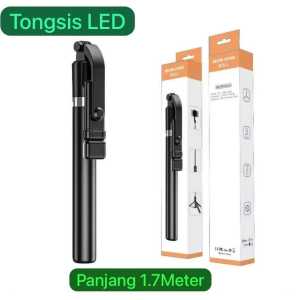 Tongsis Tripod 1.7meter R1S L LED 360° Tingi170cm Selfie Stick With Remote Shutter Bluetooth