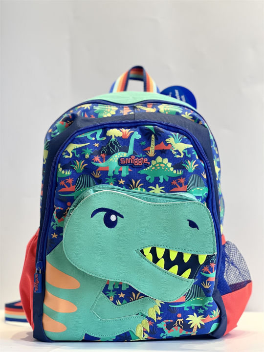 READY STOCK ORIGINAL Smiggle Movin Junior Character Backpack Boys dinosaur 3 6 years old schoolbag Children s storage bag Lazada PH