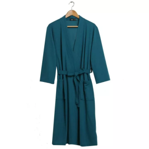 Spring and summer thin bathrobes men and women mid-length absorbent SPA robes hotel beauty salon robes Waffle Nightgown bathrobe