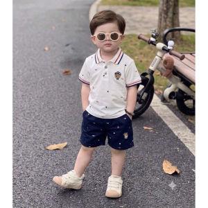 TPCO POLO SHIRT TERNO SHORTS BEAR FOR BOYS 1-7 YO