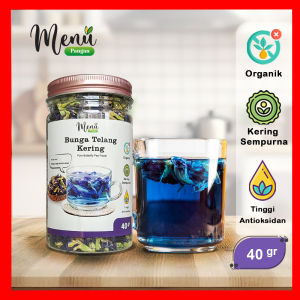 Bunga TELANG Kering Organik Asli - Teh Bunga Telang Butterfly Pea Flower by MenuPangan - Tea Bunga Herbal