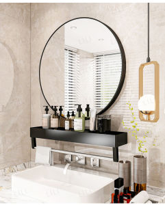 OTA Bathroom Mirror Cermin Bilik Mandi Round decorative mirror Dressing Mirror Shelf Mirror Only Toilet Mirror High Quality Aluminium Mirror 镜子