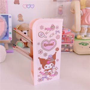 EASTHILL Cartoon Sanrios Pen Holder Kuromi Mymelody Cinnamoroll Kawaii Desktop Student Pen Container Oblique Insertion Stationery Pen