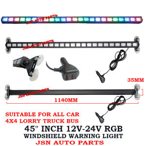 45" 12V -24V LED RGB WARNING LIGHT WITH SHIELD WARNING LAMP