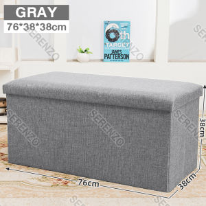 SERENZO Ottoman Storage Stool Waterproof Sofa Storage Box Leather Cotton Hemp Large Sofa Chair Bench Seat Foot Stool