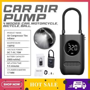 Digital Smart Air Pump 150PSI with Pressure Detection for Car Bike & Air Beds