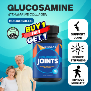 BUY 1 GET 1 FREE Healing Lab Ultra Strength Joints 60 Capsules Enhances joint flexibility and comfort Glucosamine Collagen Methylsulfonylmethane (MSM) Chondroitin sulfate