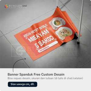 PRINT CETAK SPANDUK BANNER MIE AYAM BAKSO WARNA ORANGE FREE DESAIN